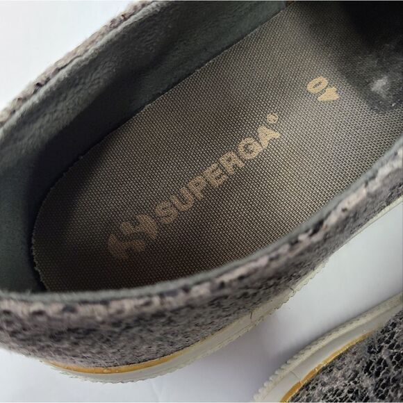 Superga Snakeskin Leather Fashion Sneakers Size 9.5 - Picture 8 of 8